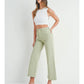 PATCH POCKET WIDE LEG JEANS - LIGHT SAGE