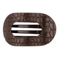 BROWN CROCODILE FLAT ROUND CLIP - ASSORTED SIZES