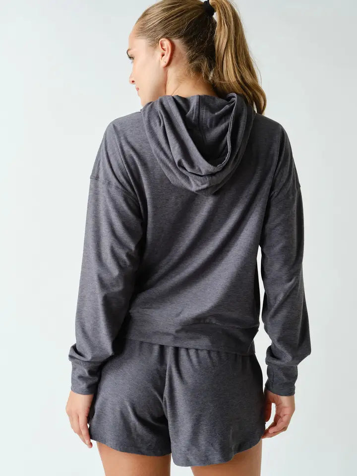 COURTSIDE LOUNGE HOODIE - GRAPHITE