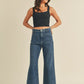 PATCH POCKET WIDE LEG JEANS - DARK WASH