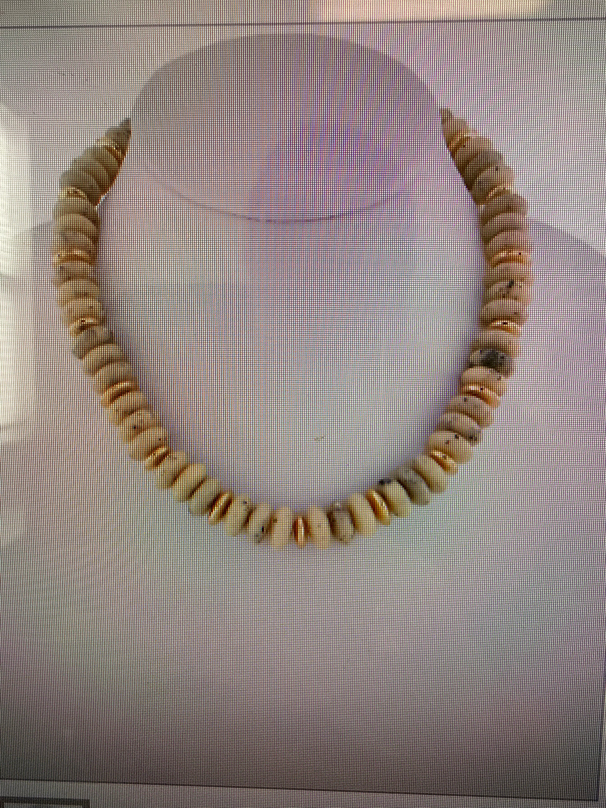 MARBLEIZED RONDELLE STONE NECKLACE - BEIGE