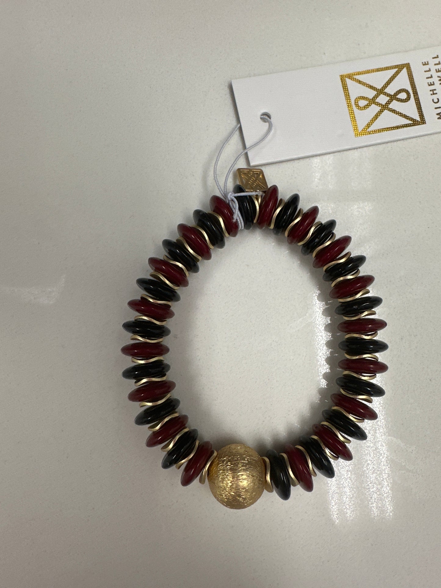 CHLOE BRACELET - GARNET/BLACK