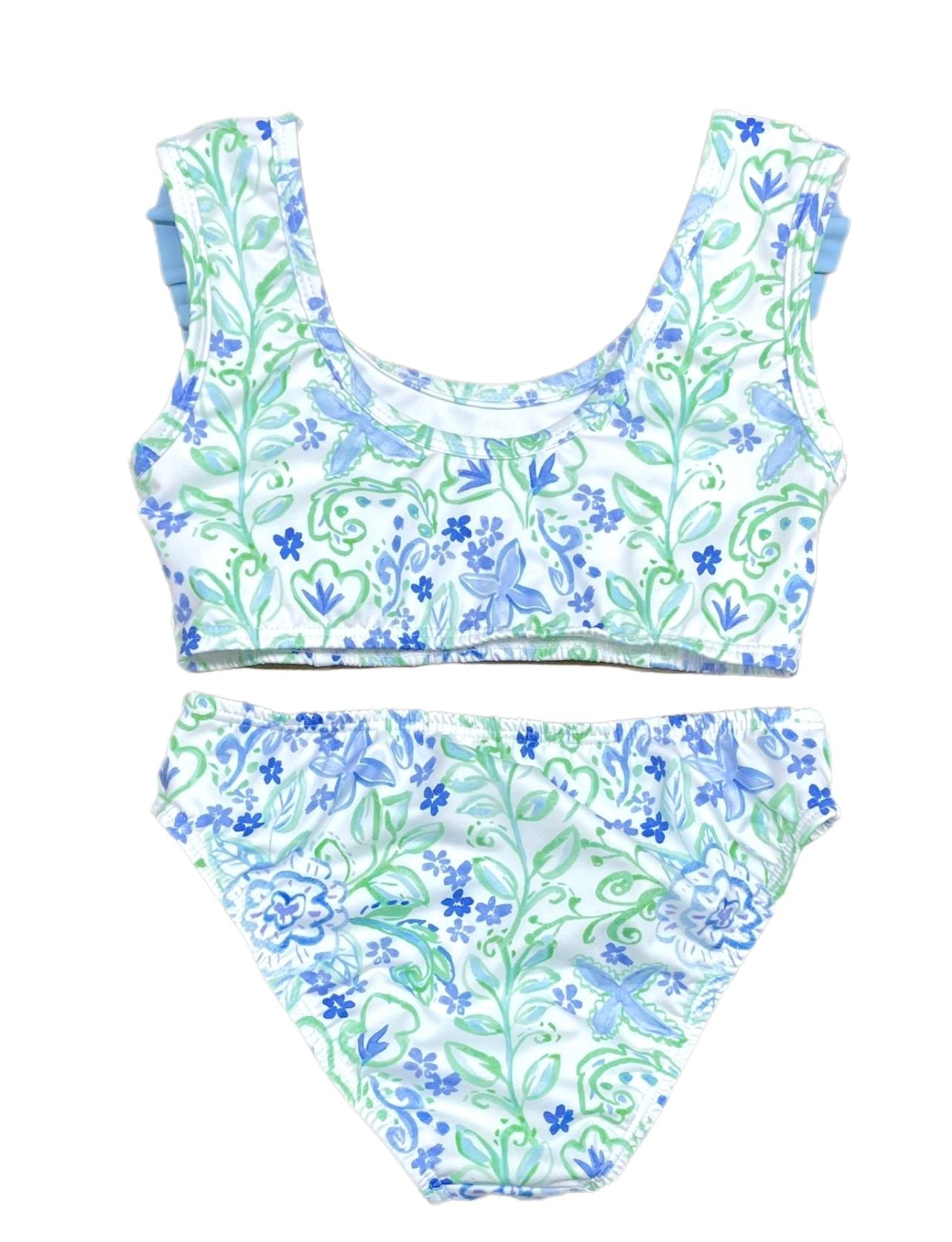 LOREN TWO PIECE SWIM - BLUE GREEN FLORAL