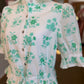 PUFF SLEEVE BUTTON DOWN ADJUSTABLE WAIST TOP - MINT