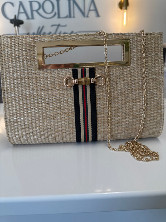 CHLOE CLUTCH - STRAW