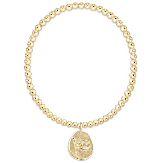 CLASSIC GOLD 3MM BRACELET - INSPIRE AMERICA GOLD DISC