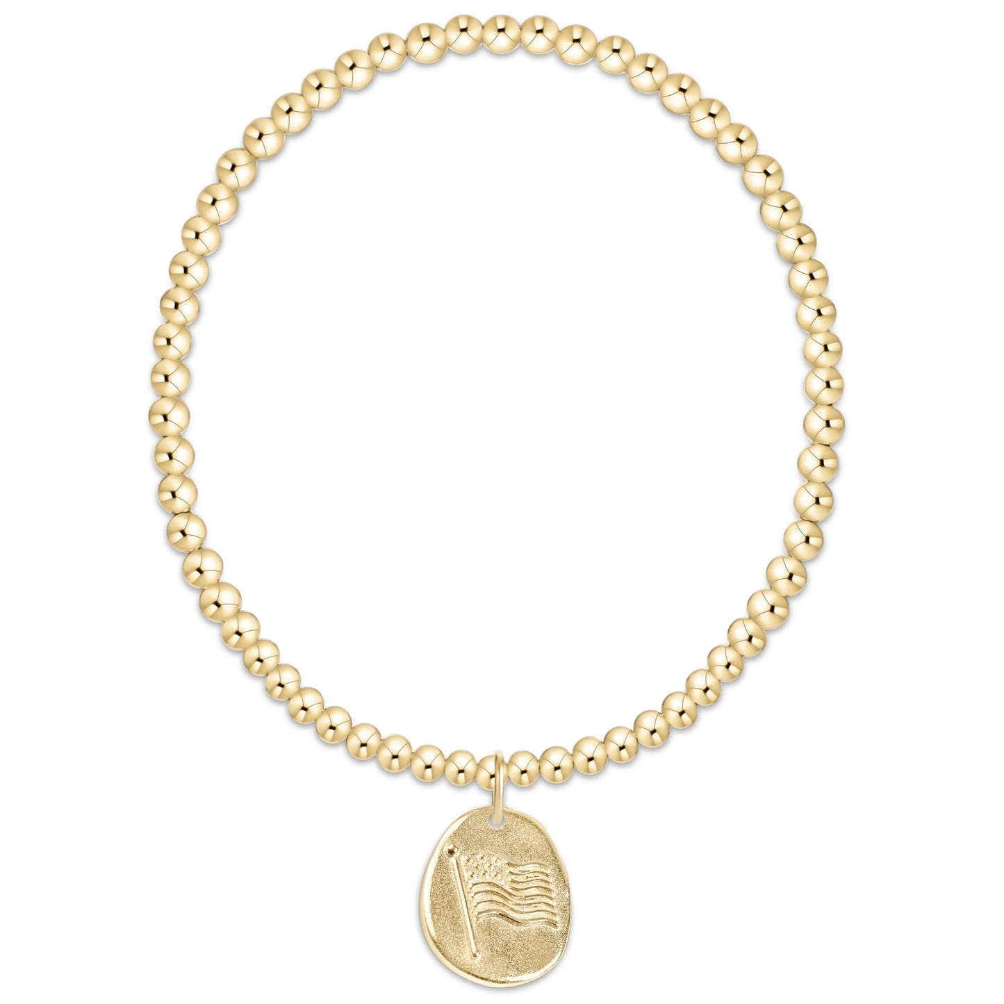 EXTENDS CLASSIC GOLD 3MM BRACELET - INSPIRE AMERICA GOLD DISC