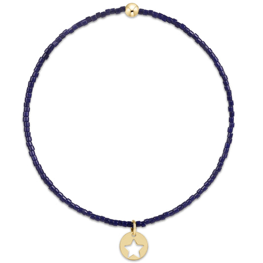 HOPE CLASSIC BRACELET - NAVY - STAR SMALL GOLD DISC