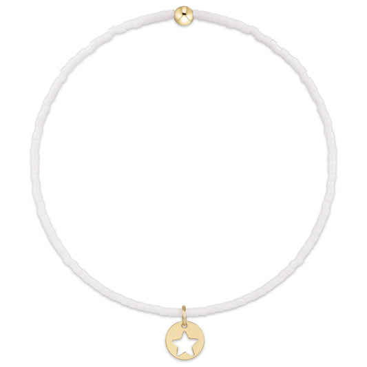 HOPE CLASSIC BRACELET - WHITE - STAR SMALL GOLD DISC