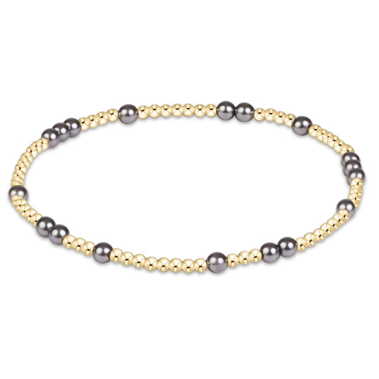 HOPE UNWRITTEN PEARL DARK GREY 3MM BRACELET