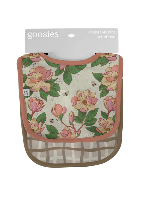 BIB SET OF 2 MAGNOLIAS/TAN WAVY PLAID
