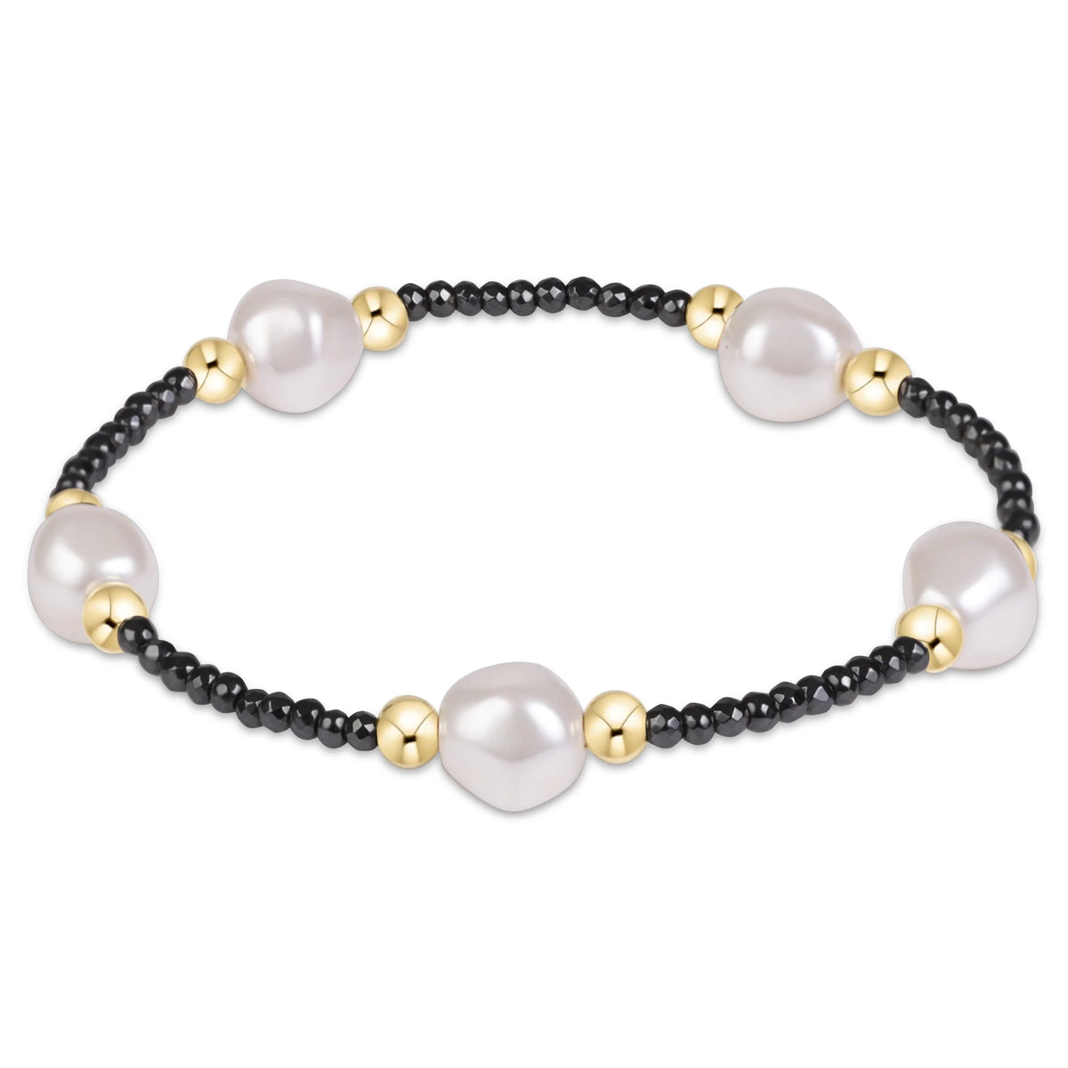 PURPOSE ADMIRE PEARL 8MM FACETED HEMATITE BRACELET