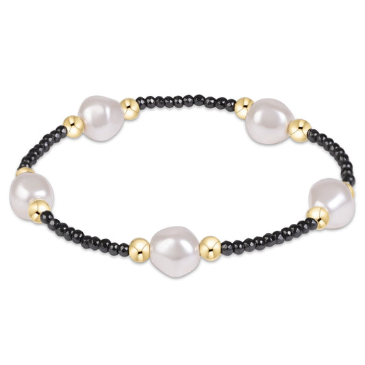 EXTENDS PURPOSE ADMIRE PEARL 8MM FACETED HEMATITE BRACELET