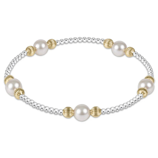 PURPOSE DIGNITY PEARL 6MM BEAD BRACELET - MIXED METAL