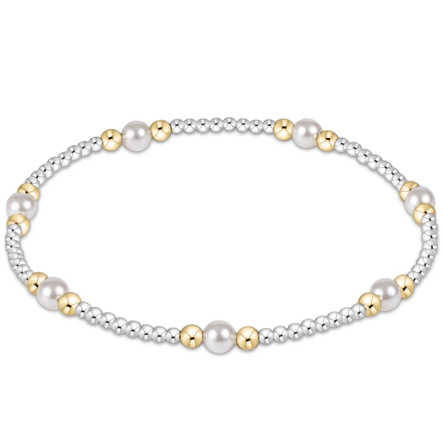 PURPOSE PEARL 4MM MIXED METAL BRACELET