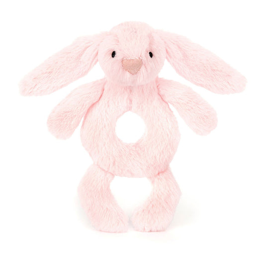 BASHFUL PINK BUNNY RING RATTLE