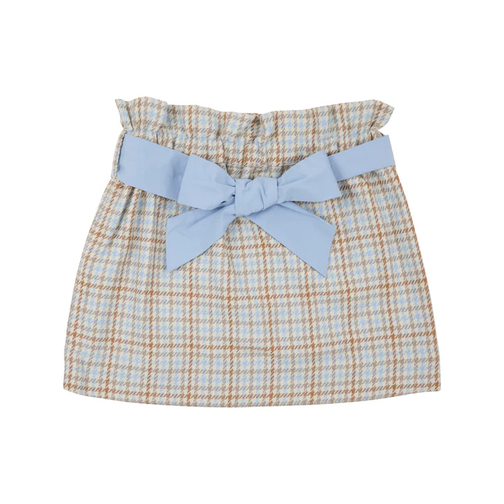 BEASLEY BOW SKIRT WOVEN YARN - HENRY CLAY HOUNDSTOOTH/BEALE STREET BLUE