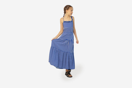 DANIELLA MAXI DRESS - BLUE/WHITE