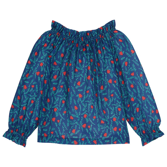 TORY TOP - NAVY HOLLY