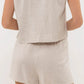 LINEN BLEND TOP AND SHORT SET - NATURAL