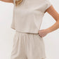 LINEN BLEND TOP AND SHORT SET - NATURAL