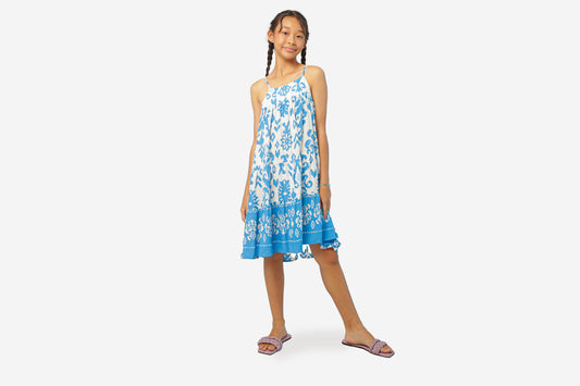 CABANNA DRESS - BLUE/WHITE