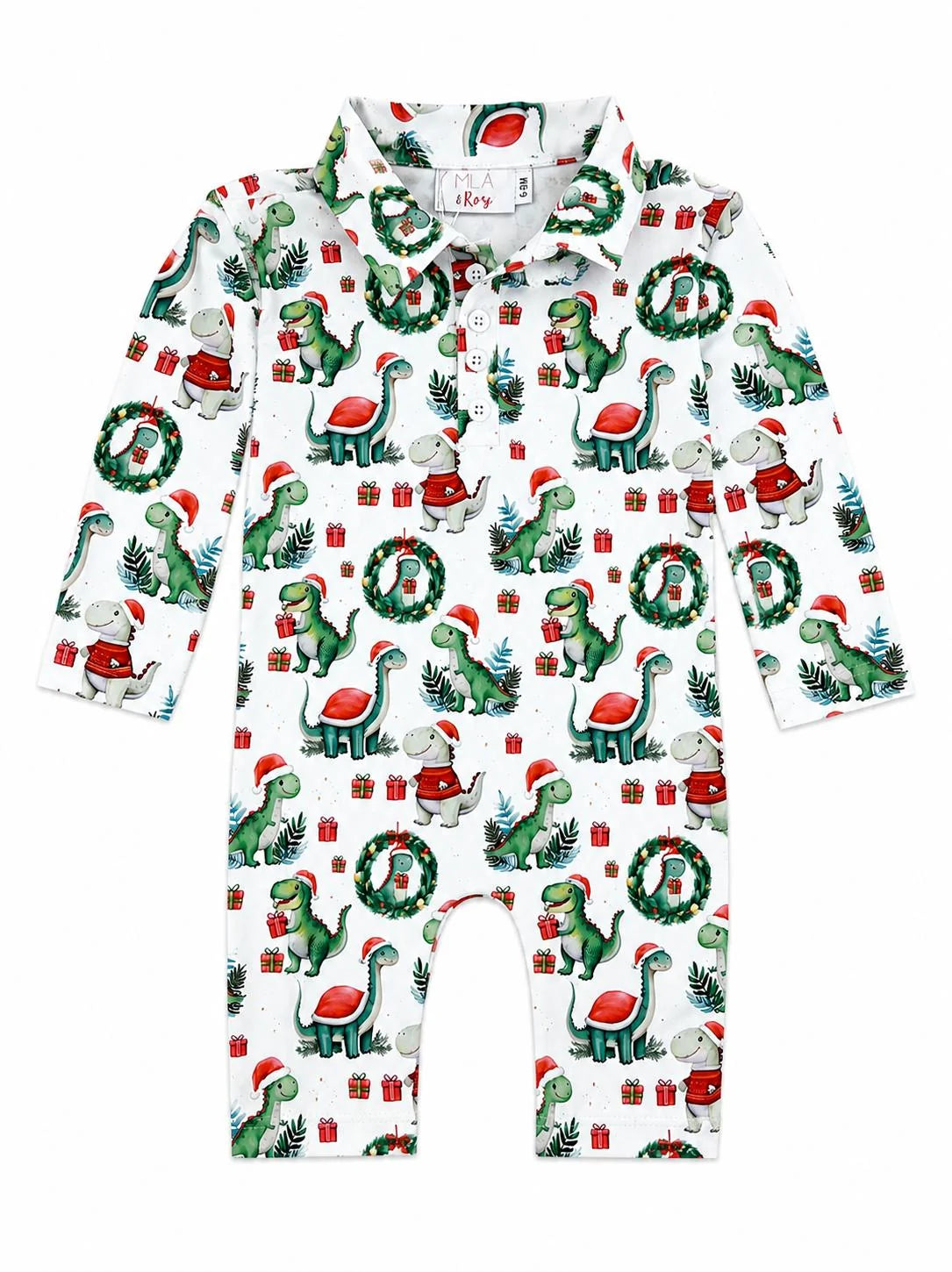 SANTA SAURUS LS POLO ONE-PIECE