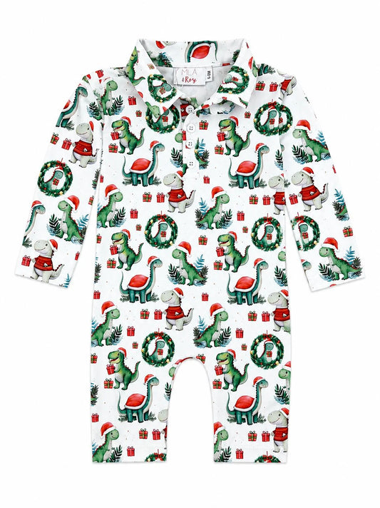 SANTA SAURUS LS POLO ONE-PIECE