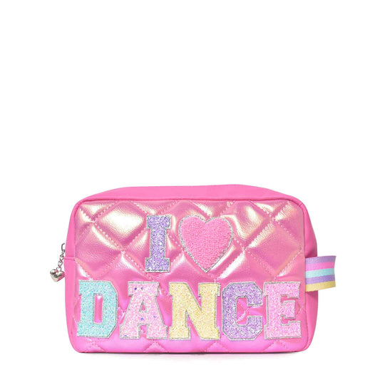 I LOVE DANCE QUILTED POUCH - PINK