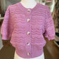 SHORT SLEEVE CARDIGAN WITH BUTTONS - LILAC PINK
