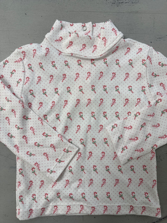 TINY TOT TURTLENECK  - CANDY CANE LANE