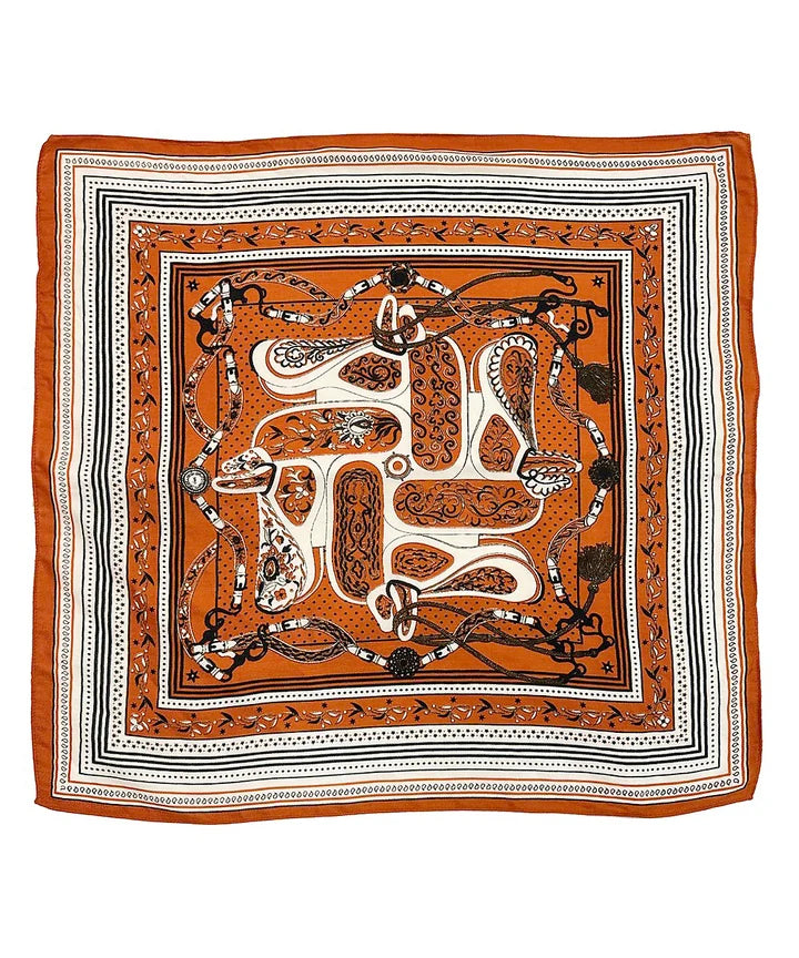 PAISLEY PRINT SILKY BANDNA  - MOCHA