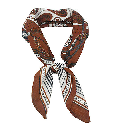 RETRO PAISLEY BANDANA SCARF - BROWN