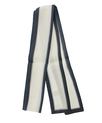 LINE BORDER TWILLY SCARF - WHITE