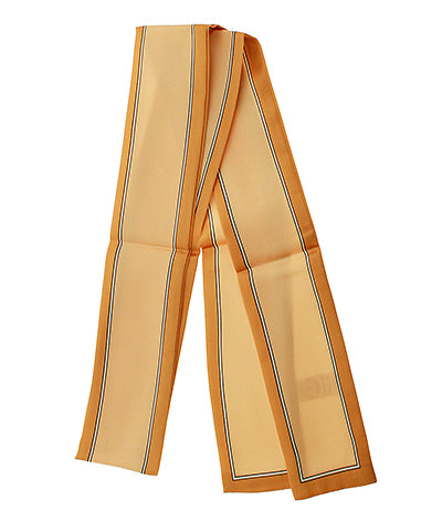 LINE BORDER TWILLY SCARF - BROWN