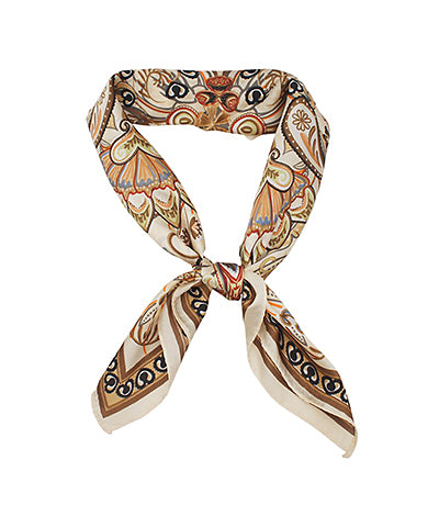 BOHEMIAN PAISLEY BORDER SCARF - IVORY