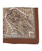 PAISLEY PRINT BANDANA SCARF - NATURAL/BROWN