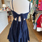 TIE BACK MINI DRESS - NAUTICAL NAVY