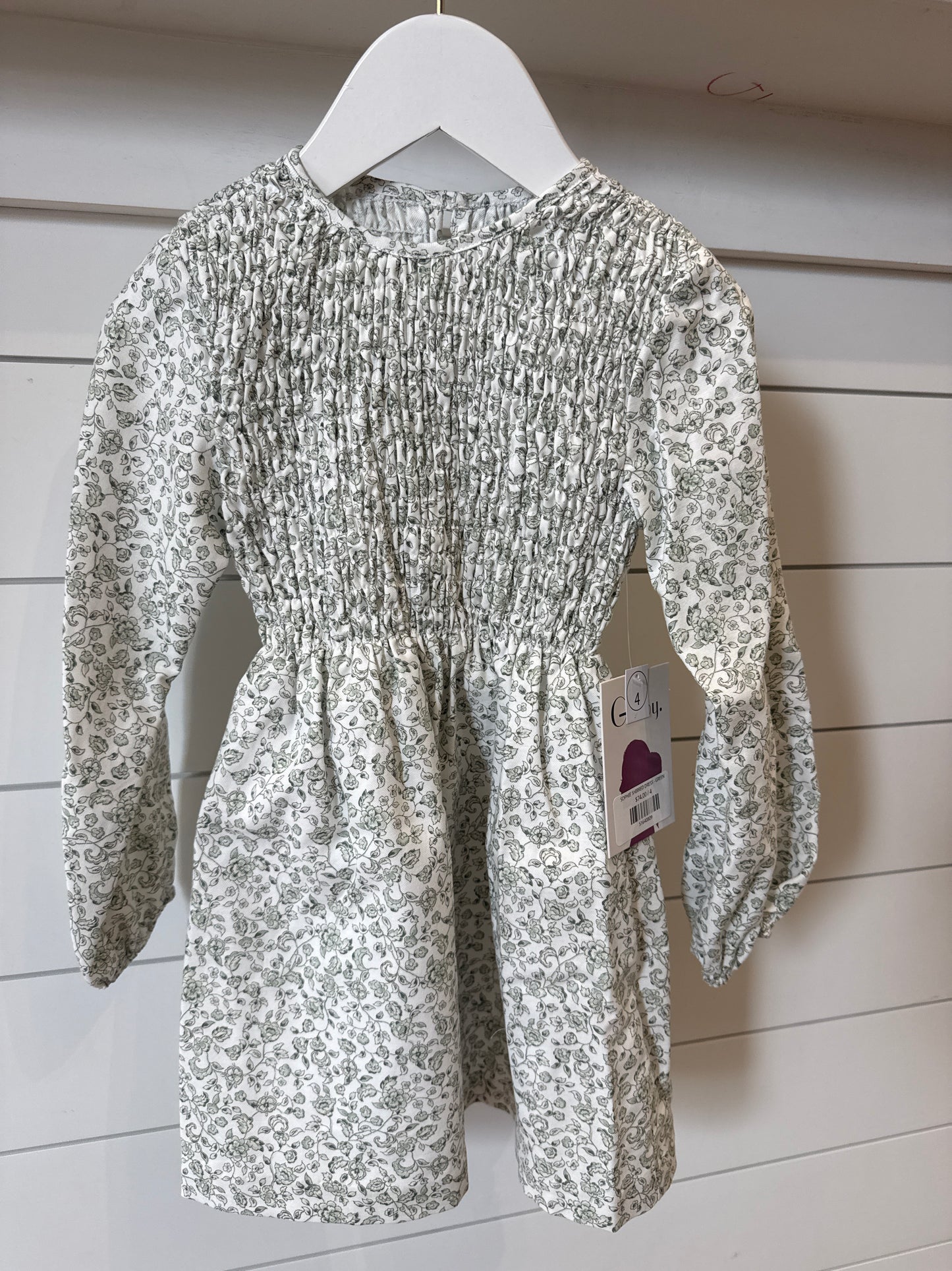 SOPHIE SHIRRED DRESS - GREEN