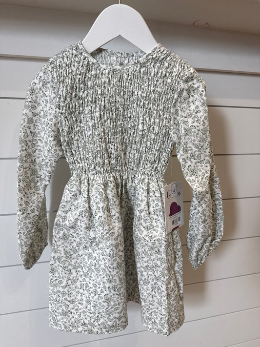 SOPHIE SHIRRED DRESS - GREEN