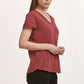 VANYA SHORT SLEEVE SLUB TEE - PLUM BERRY
