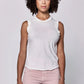 ROUND NECK SLEEVELESS TANK - WHITE