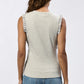 BRIDGET RUFFLE TRIMMED TOP - HEATHER GREY