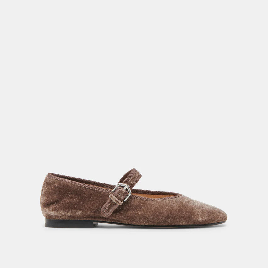 ROSLYN BALLET FLATS - SMOKE VELVET