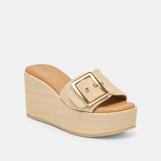 JILIAN WEDGES - LT NATURAL RAFFIA