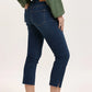 FRANKIE STRAIGHT FIT HIGH RISE CROPPED RAW HEM JEANS - BINZ