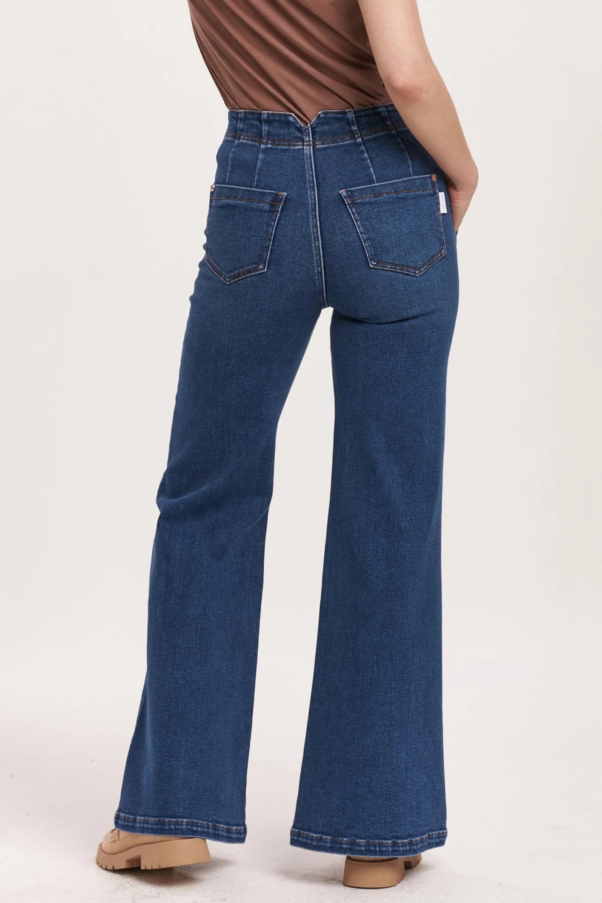 FIONA HIGH RISE WIDE LEG JEANS - SEASCAPE