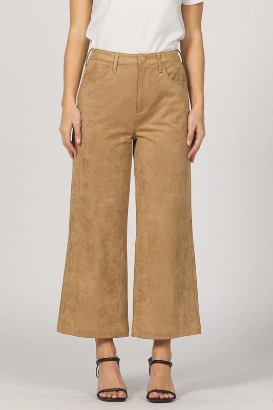 AUDREY WIDE LEG PANT - TOFFEE