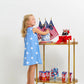 SLEEVELESS POLLY PLAY DRESS - NORTH SEA STARS/RICHMOND RED