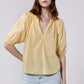 COSTA V NECK TOP - PALE BANANA